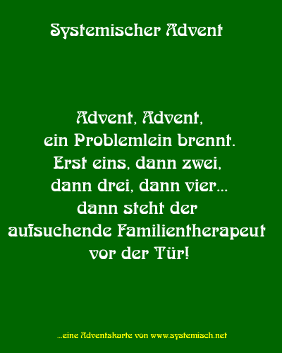 Advent systemisch feiern